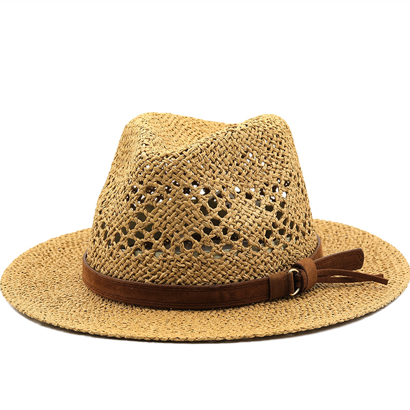 Cowboy Hat Straw - Hollow erkekler rafya hasır şapka hasır