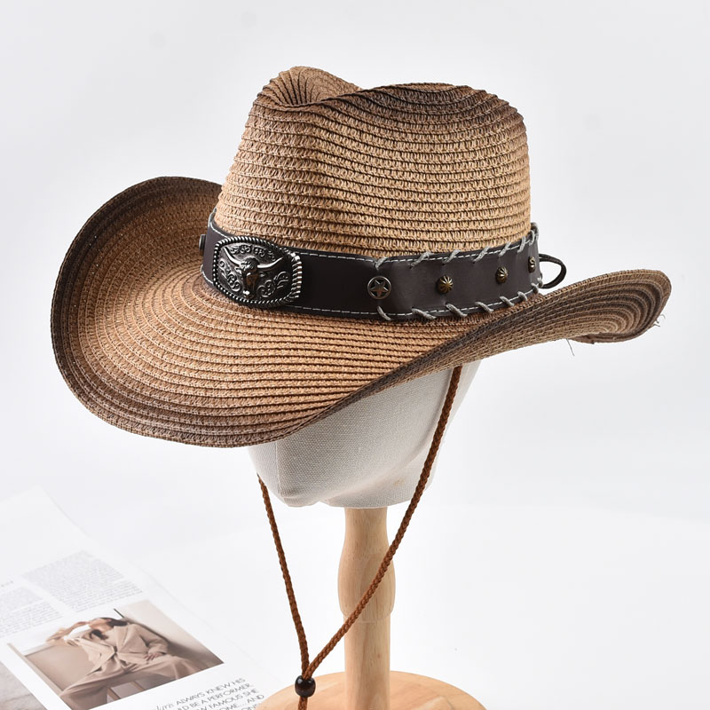 Cowboy Hat Straw - Yazlık Batı Kovboy Hasır Şapkası Erkekler