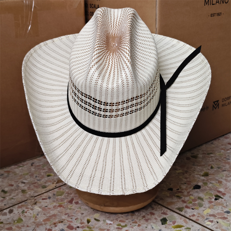 Cowboy Hat Straw - Kovboy Şapkası Renkli Kıvrımlı Kenarlı Hasır