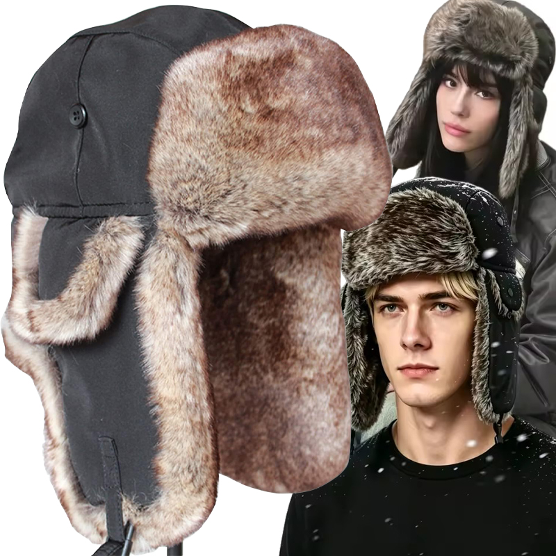 Trapper Hat Ear Flap - Erkekler için Sıcak Kışlık Kulaklıklı Pilot